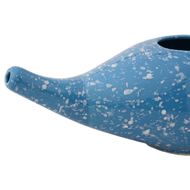 Ceramic Neti Pot for Allergy Control Blue Dapple