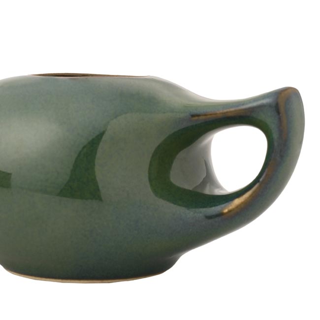 Premium Grade Ceramic Neti Pot for Nasal Cleansing Elegant Green