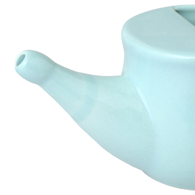 Spill Proof Ceramic Neti Pot Mint Green