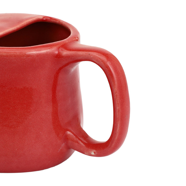 Handmade Spill Proof Ceramic Neti Pot Red