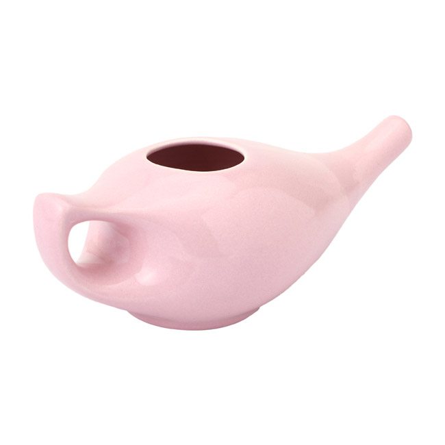 Premium Grade Ceramic Neti Pot for Nasal Cleansing Peach