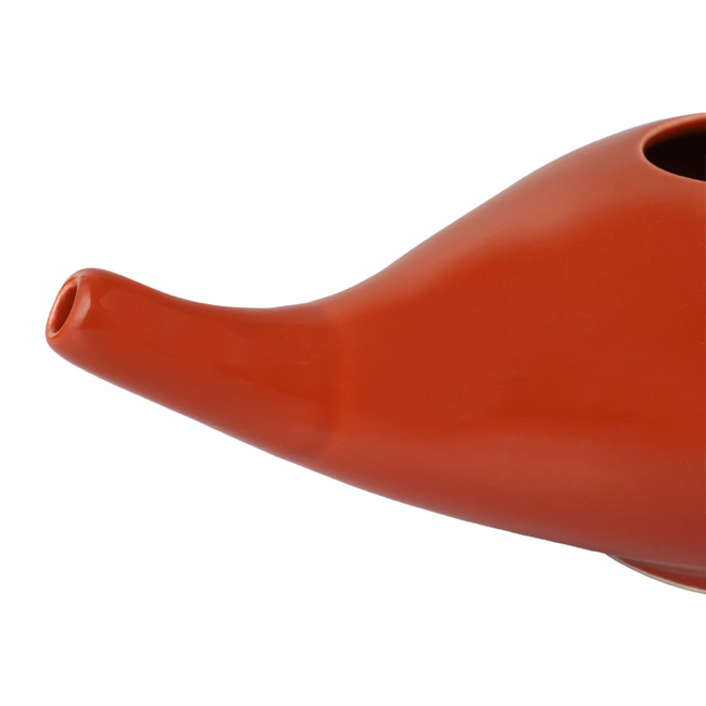 Premium Grade Ceramic Neti Pot for Nasal Cleansing Red