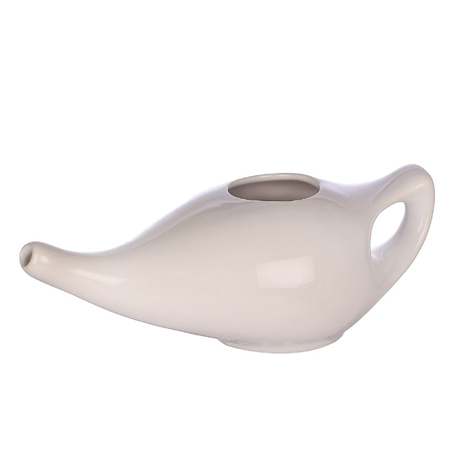 Premium Grade Ceramic Neti Pot for Nasal Cleansing White