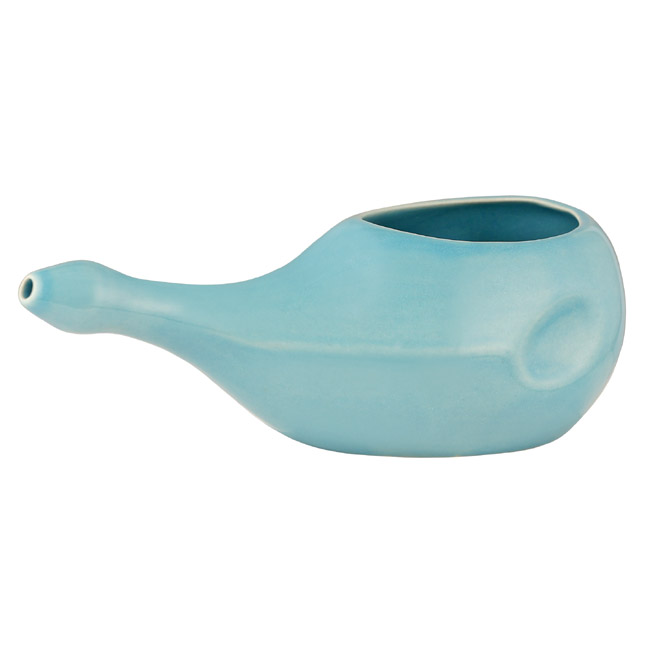 Handmade  Ceramic Without Handle   Neti Pot Sky Blue