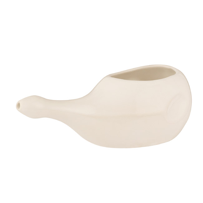 Handmade  Ceramic Without Handle   Neti Pot White