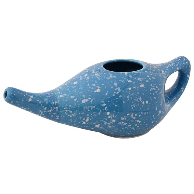 Ceramic Neti Pot for Allergy Control Blue Dapple