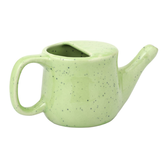 Spill Proof Ceramic Neti Pot Frackle Green