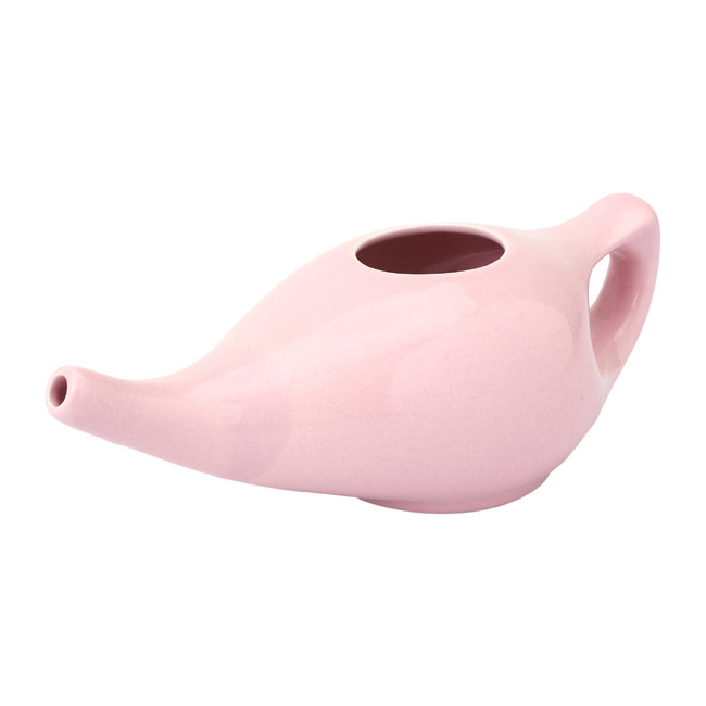 Premium Grade Ceramic Neti Pot for Nasal Cleansing Peach