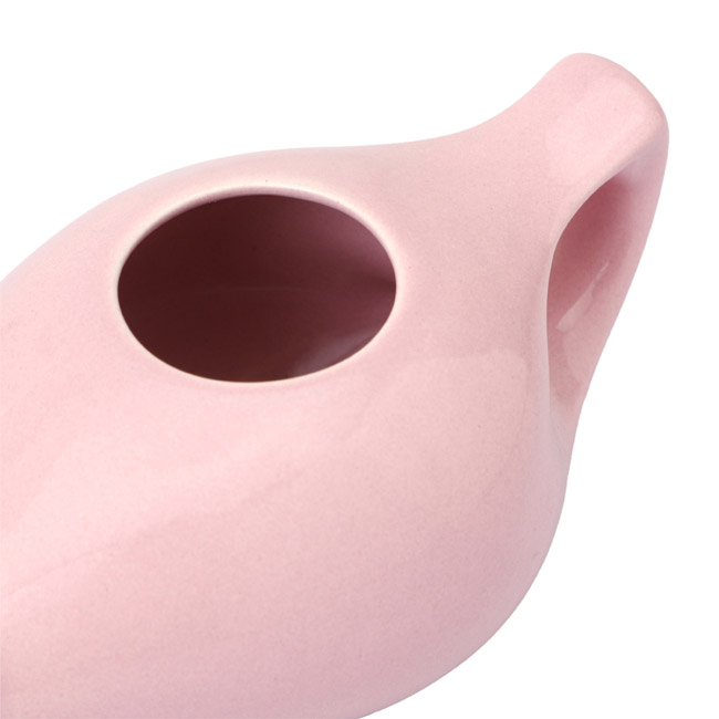 Premium Grade Ceramic Neti Pot for Nasal Cleansing Peach