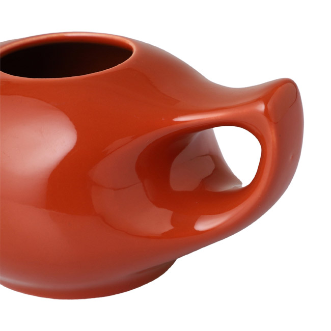 Premium Grade Ceramic Neti Pot for Nasal Cleansing Red