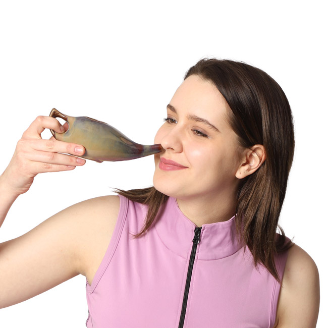 Premium Grade Ceramic Neti Pot for Nasal Cleansing Chocolate