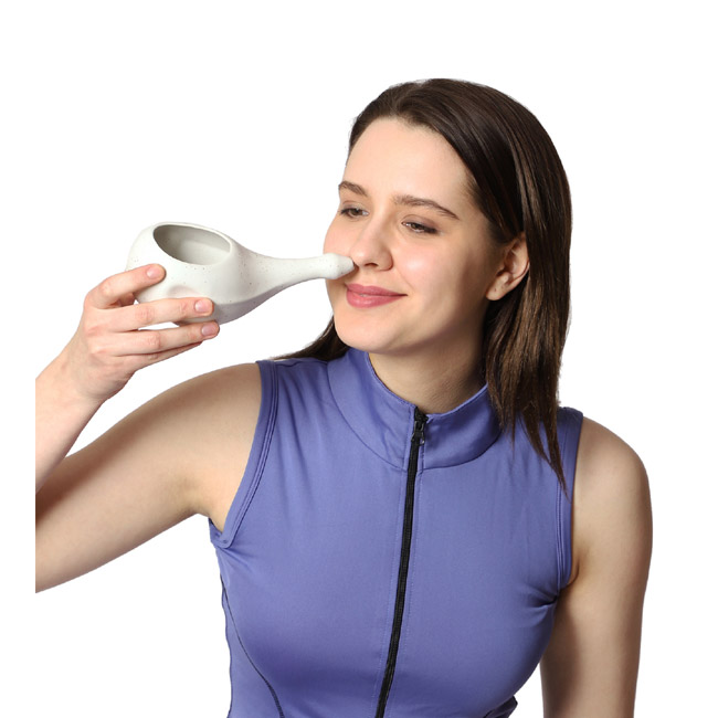 Handmade  Ceramic Without Handle   Neti Pot Matte Ivory