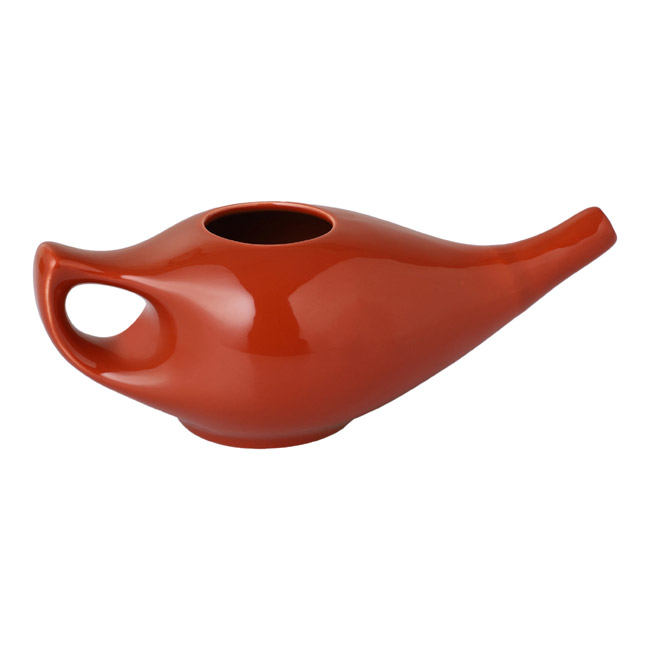 Premium Grade Ceramic Neti Pot for Nasal Cleansing Red