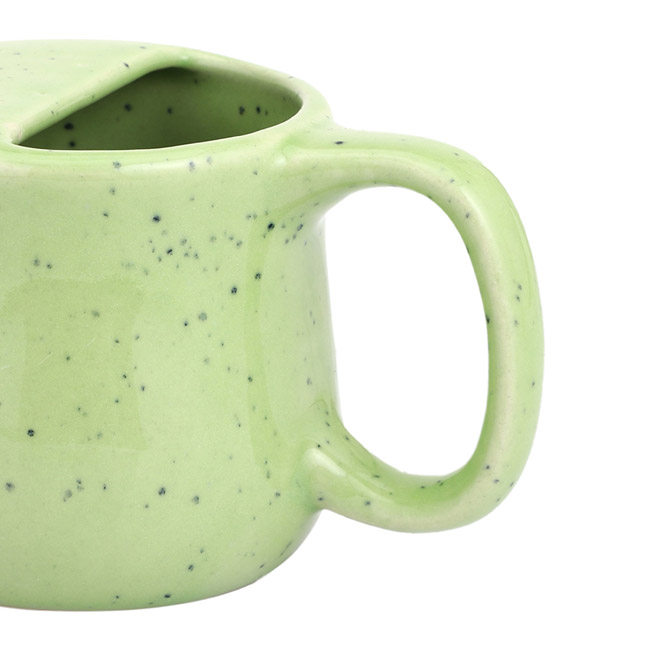 Spill Proof Ceramic Neti Pot Frackle Green