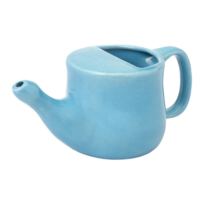 Spill Proof Ceramic Neti Pot Sky Blue