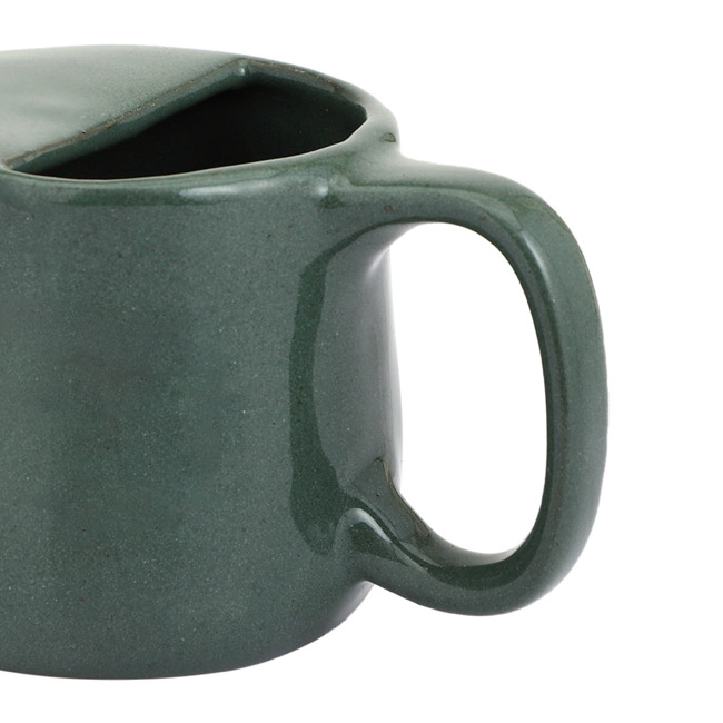 Handmade Spill Proof Ceramic Neti Pot Dark Green