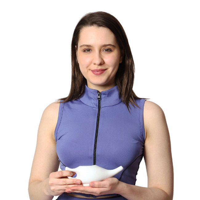 Premium Grade Ceramic Neti Pot for Nasal Cleansing White